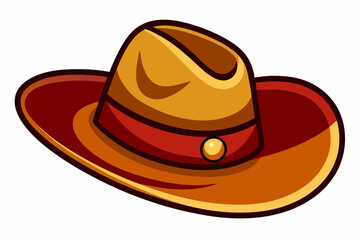 cowboy hat on white background vector art illustration