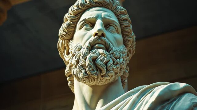 Stoic greek/roman marble bust statue, Stoicism inspirational quotes