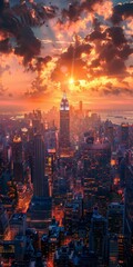 Fototapeta premium New York City Skyline at Sunset
