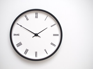 Clock Showing 13.50/01.50 with Roman Numerals – Simple Round Clock for Concepts of Time...