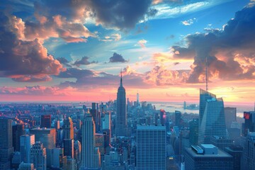 Obraz premium New York City Skyline at Sunset