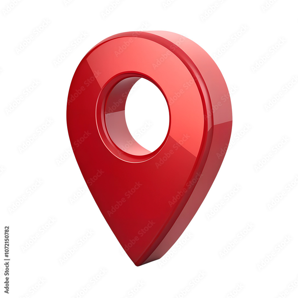Poster red map pointer isolated on a transparent background,position marker, navigation,red location icon 3
