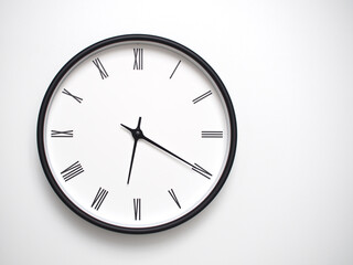 Clock Showing 18.20/06.20 with Roman Numerals – Simple Round Clock for Concepts of Time...