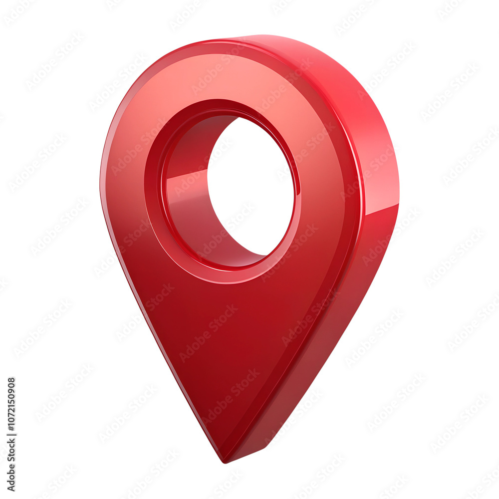 Poster red map pointer isolated on a transparent background,position marker, navigation,red location icon 3
