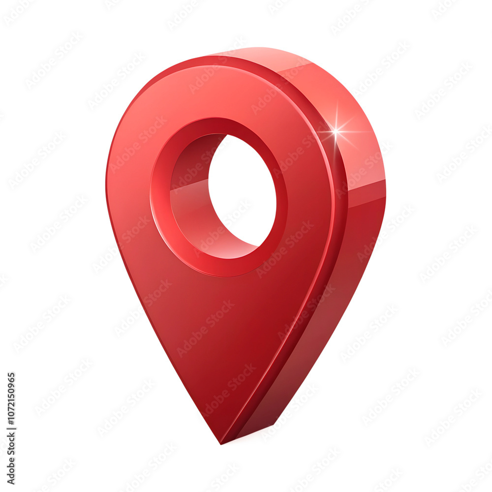 Poster red map pointer isolated on a transparent background,position marker, navigation,red location icon 3