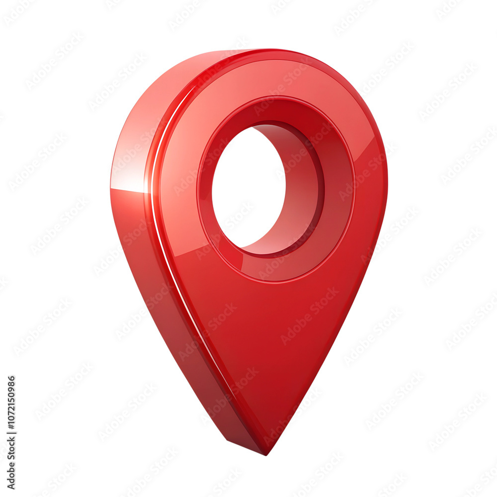 Poster red map pointer isolated on a transparent background,position marker, navigation,red location icon 3