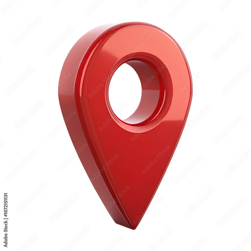 Poster red map pointer isolated on a transparent background,position marker, navigation,red location icon 3