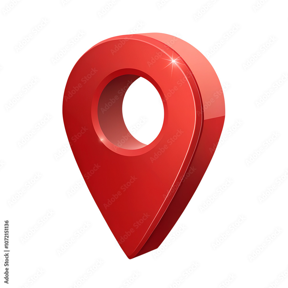 Poster red map pointer isolated on a transparent background,position marker, navigation,red location icon 3