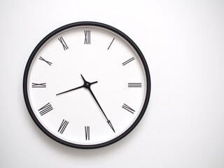 Clock Showing 20.25/08.25 with Roman Numerals – Simple Round Clock for Concepts of Time...