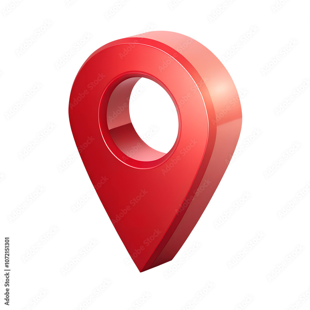Poster red map pointer isolated on a transparent background,position marker, navigation,red location icon 3