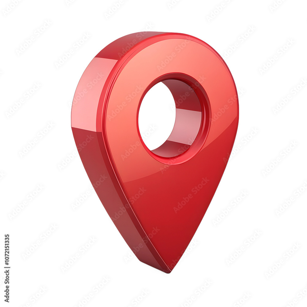 Fototapete red map pointer isolated on a transparent background,position marker, navigation,red location icon 3