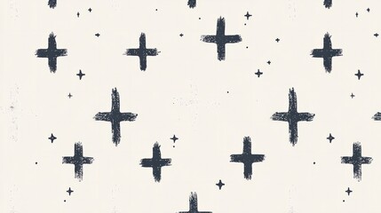 Fototapeta premium A seamless minimalist design with repeating simple cross or plus symbols in muted colors, creating a subtle yet elegant pattern for textiles, web design, or modern interiors