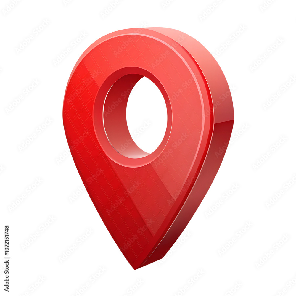 Poster red map pointer isolated on a transparent background,position marker, navigation,red location icon 3