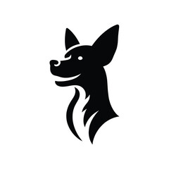 Obraz premium a black and white dog head logo