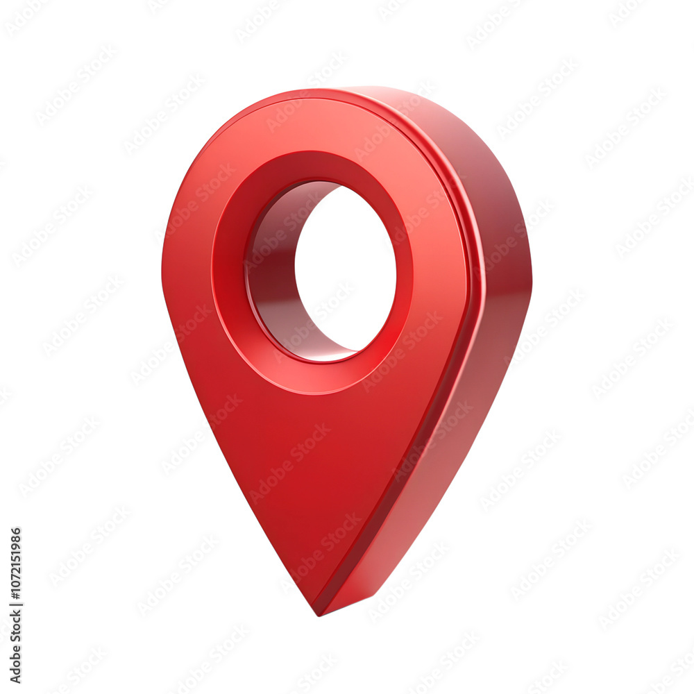 Poster red map pointer isolated on a transparent background,position marker, navigation,red location icon 3