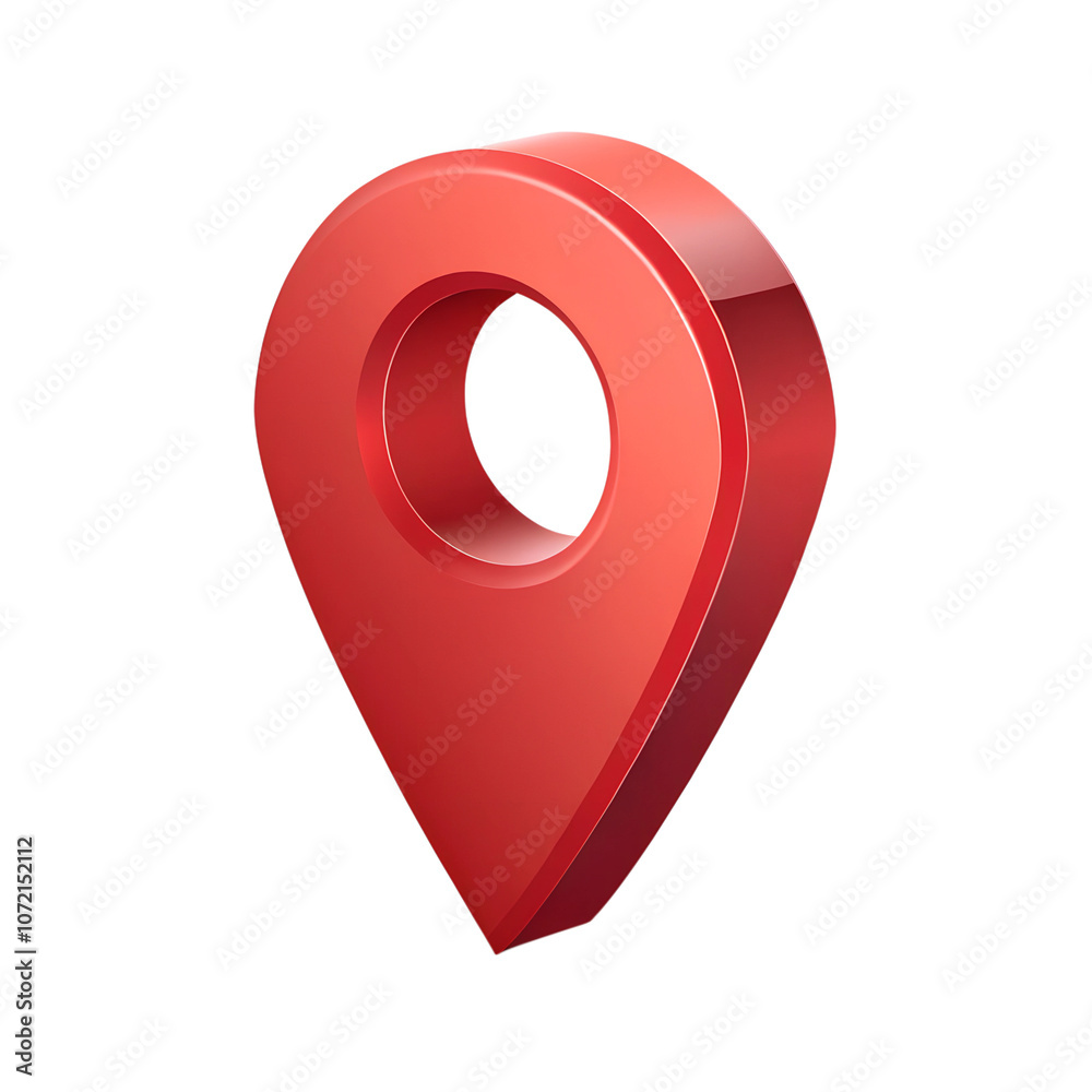 Poster red map pointer isolated on a transparent background,position marker, navigation,red location icon 3