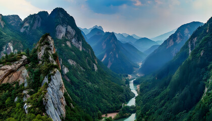 Obraz premium Myohyang Mountains in North Korea