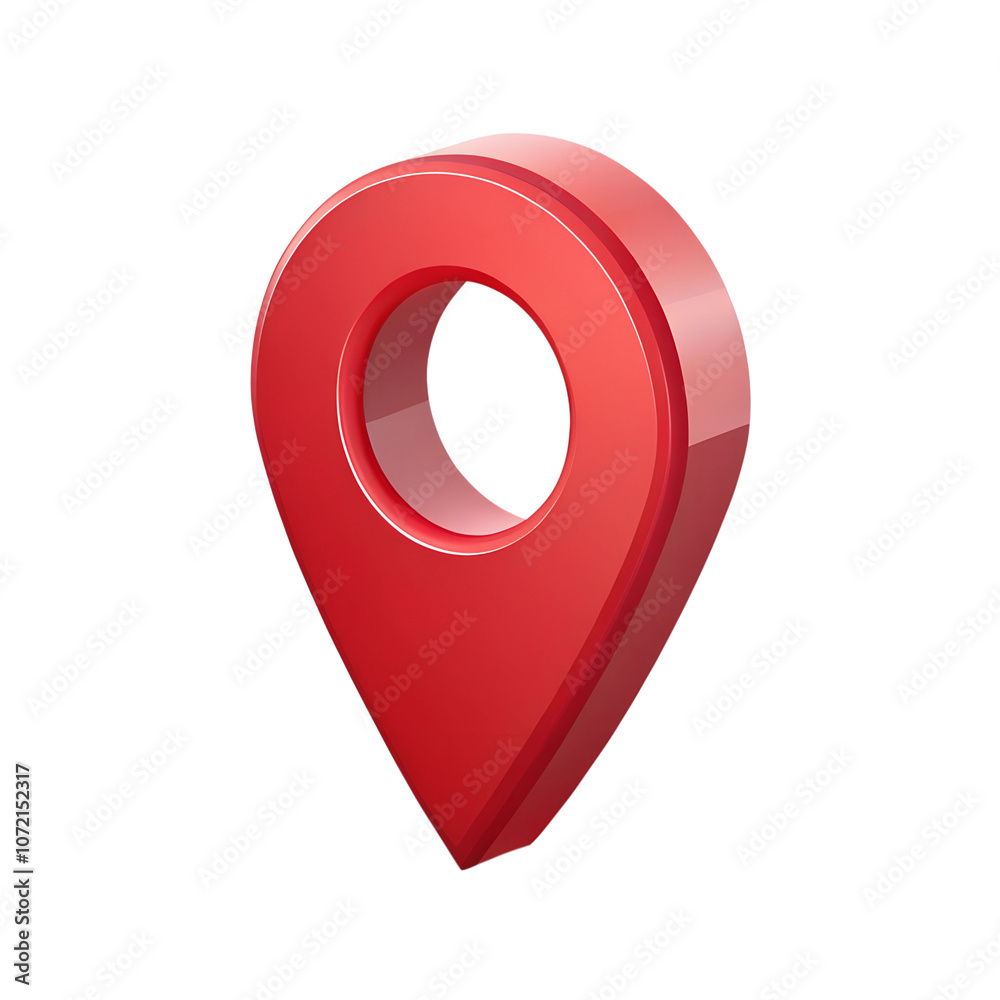 Poster red map pointer isolated on a transparent background,position marker, navigation,red location icon 3