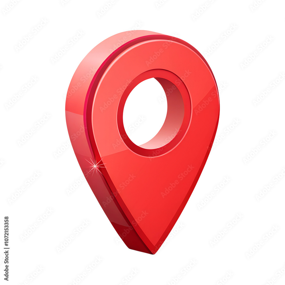 Poster red map pointer isolated on a transparent background,position marker, navigation,red location icon 3