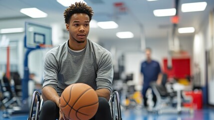 Determined Basketball Player Engaging in Mobility Test for Injury Recovery Progress