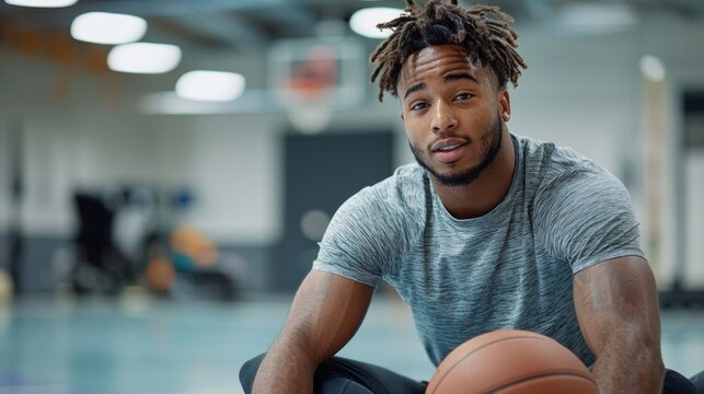 Determined Basketball Player Performing Mobility Test During Recovery