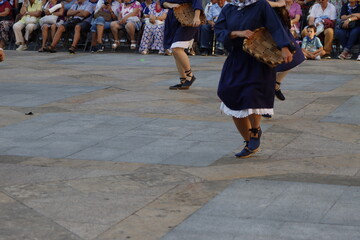 Basque folk dance exhibition in an outdoor festival