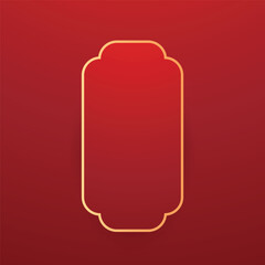 Happy Chinese new year 2025. Chinese new year banner with circle for show product. Greeting card. China frame with lantern on red background.