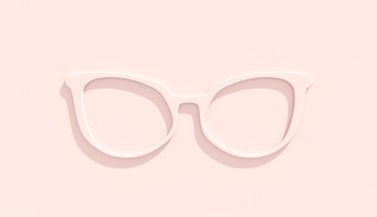 Eyeglasses or sunglasses. Glasses rim silhouette. Stylish male and female optical accessories. 3D render.