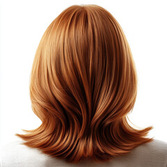 Naklejka premium A woman with long red hair. The hair is styled in a way that it is not too long, but not too short either. The hair is shiny and looks healthy