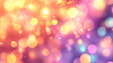 Colorful Bokeh Lights on Blurred Background Creating a Dreamlike Atmosphere for Festive Feelings and Celebrations in Various Shades and Tones