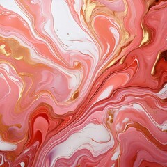 Pastel Pink and Peach Marble-Inspired Fluid Art