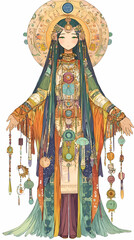 Fototapeta premium Anime Manga Ancient Hybrid God: Half Human, Half Creature