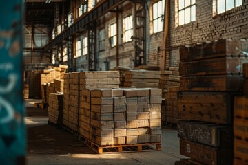 Boxes and crates in a warehouse