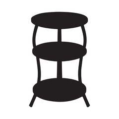 Round Side Table Silhouette Vector Illustration