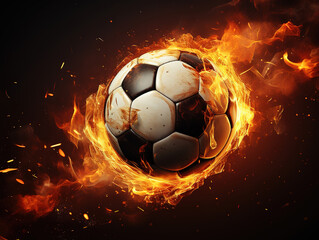 Fototapeta premium Fiery Soccer Ball in Motion