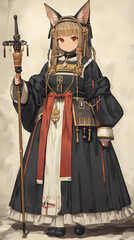 Obraz premium Anime Manga Ancient Hybrid God: Half Human, Half Creature