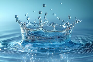 Experience the beauty of water spray bursting outward in light blue tones for stunning visuals