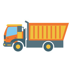 City garbage truck in flat design. Street cleaning municipal machine. Vector illustration isolated.