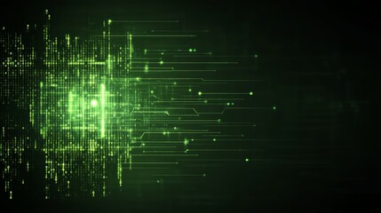 Fototapeta premium Dynamic green swirls on black, an abstract art exploration of contrast, texture, and modern design