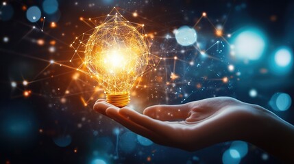 The idea that innovation in the financial sector is the seed for growth, fostering a healthier and more sustainable financial ecosystem and a hand holding the seed for growth 