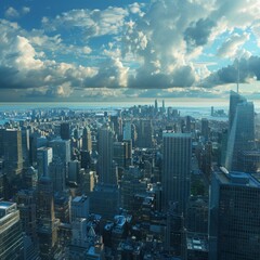 Fototapeta premium New York City Skyline Aerial View