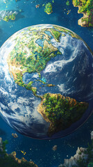 Fototapeta premium Earth Day in Anime Manga Style: Nature and Conservation Art