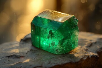 Large green emerald crystal