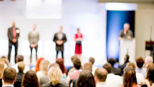 Industry Awards Ceremony Blur - Blurred background of an awards event for industry professionals.
