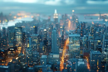 Fototapeta premium Night Cityscape of Skyscrapers