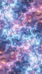 Vibrant galaxy-themed background with nebula and stars