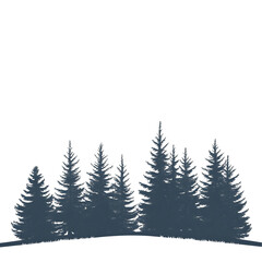 pine tree silhouettes, white background,