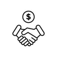 Fototapeta premium Affiliate marketing icon black and white vector outline sign