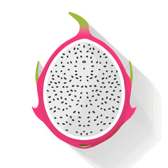 2D flat vector illustration dragon fruit icon isolated on a white background.