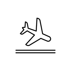 Arrival icon black and white vector outline sign